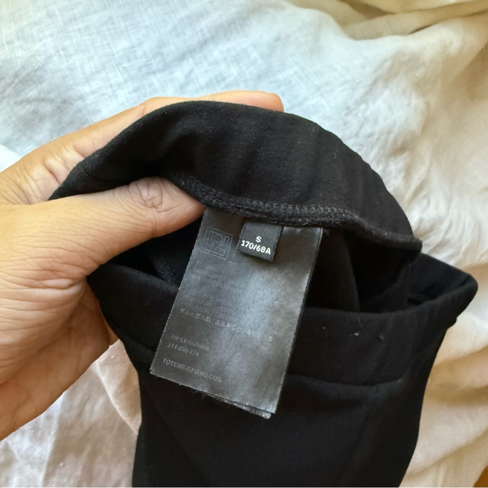 TOTEME black chunky knit stretch stretchy slim pant leggings - Picture 6 of 7